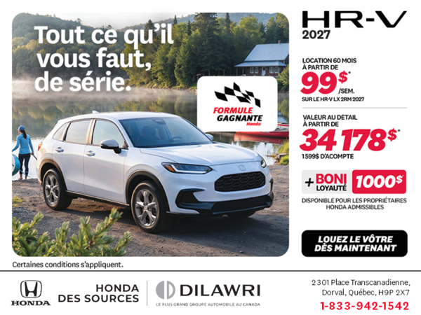 Obtenez la Honda HR-V 2027!