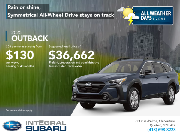 Get the 2025 Outback today!