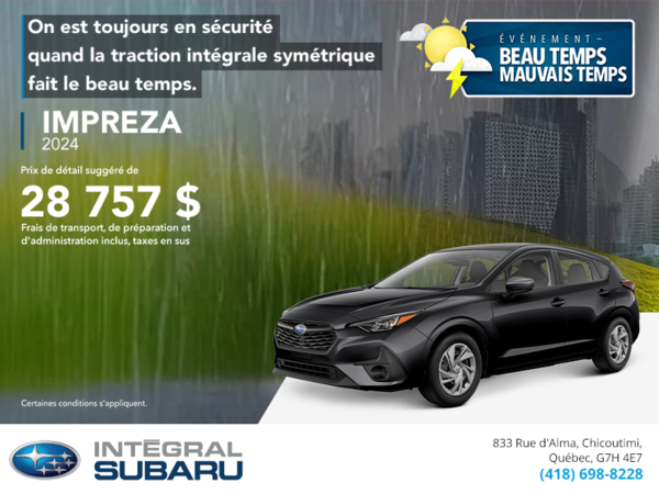 Procurez-vous la Impreza 2024!