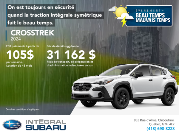 Procurez-vous le Crosstrek 2024!