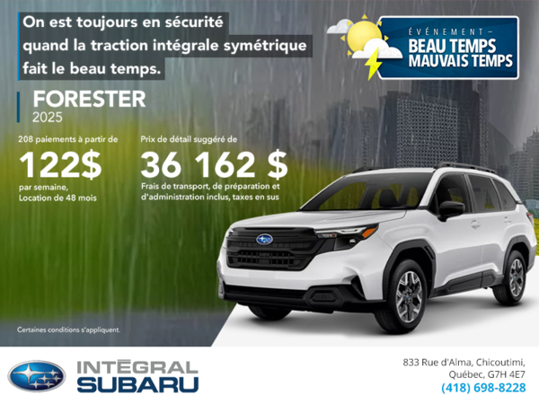 Procurez-vous le Forester 2025!