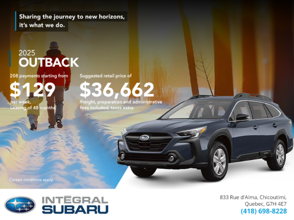 Get the 2025 Outback today!