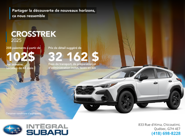 Procurez-vous le Crosstrek 2025!