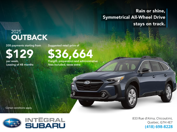 Get the 2025 Outback today!