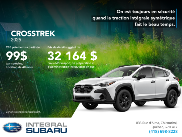 Procurez-vous le Crosstrek 2025!