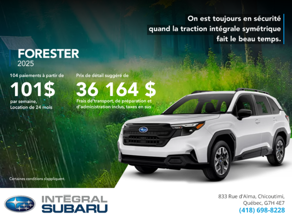 Procurez-vous le Forester 2025!