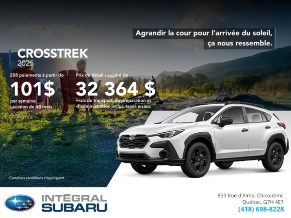 Procurez-vous le Crosstrek 2025!