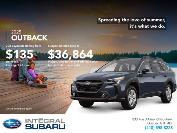 Get the 2025 Outback today!