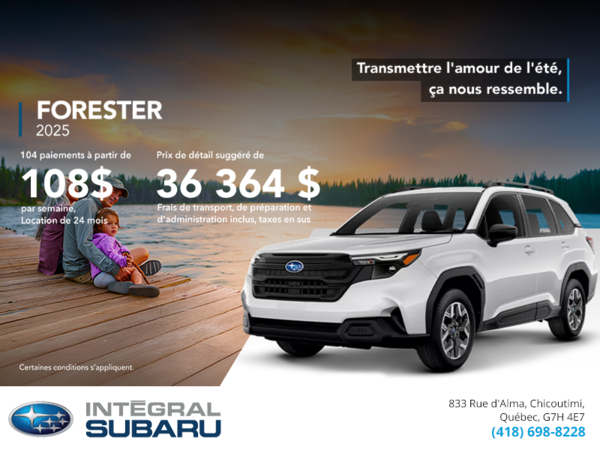 Procurez-vous le Forester 2025!