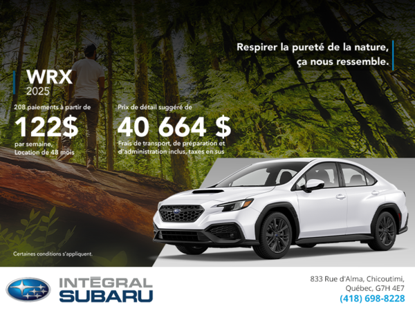 Procurez-vous la WRX 2025!