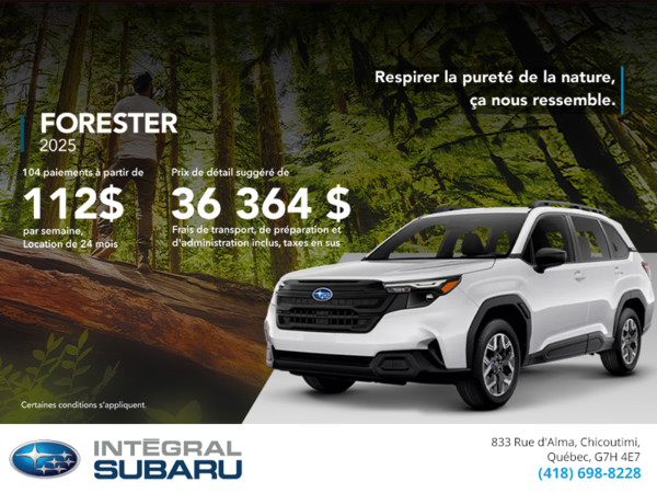 Procurez-vous le Forester 2025!