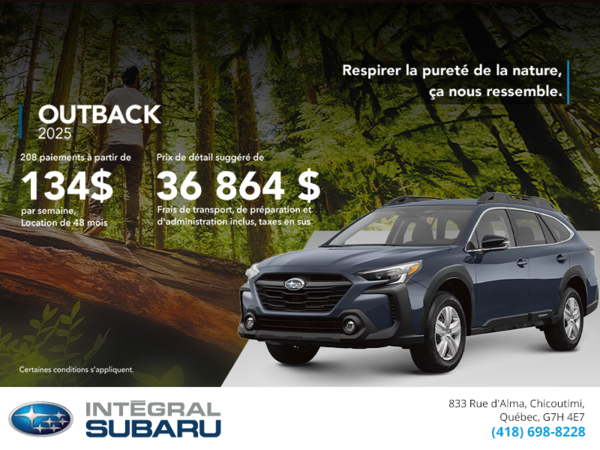 Procurez-vous le Outback 2025!