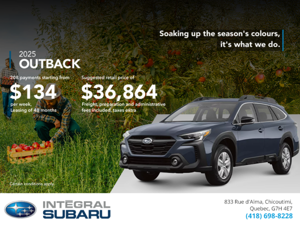 Get the 2025 Outback today!