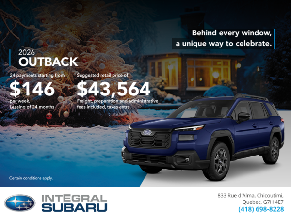 Get the 2026 Outback today!