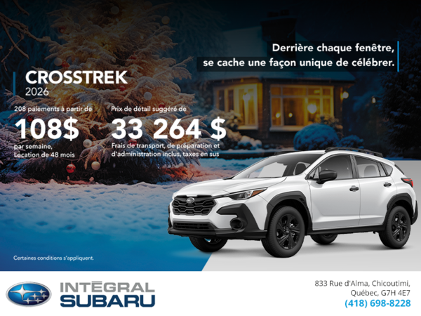 Procurez-vous le Crosstrek 2026!