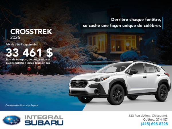 Procurez-vous le Crosstrek 2026!