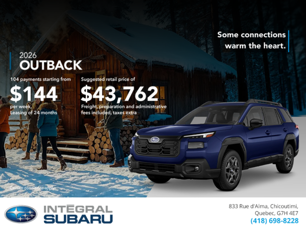 Get the 2026 Outback today!