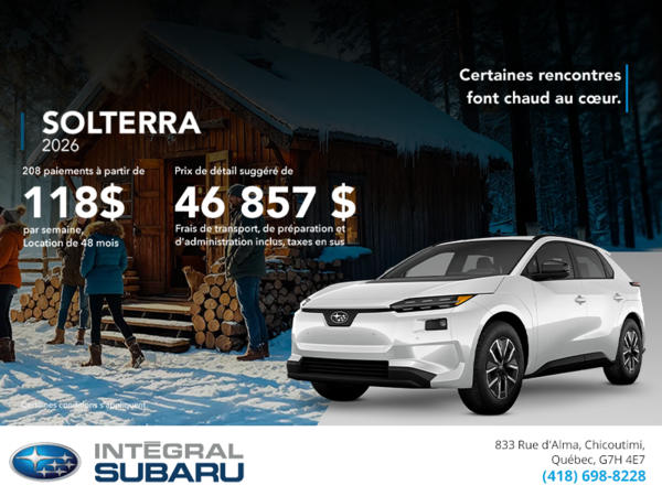 Procurez-vous le Solterra 2026!