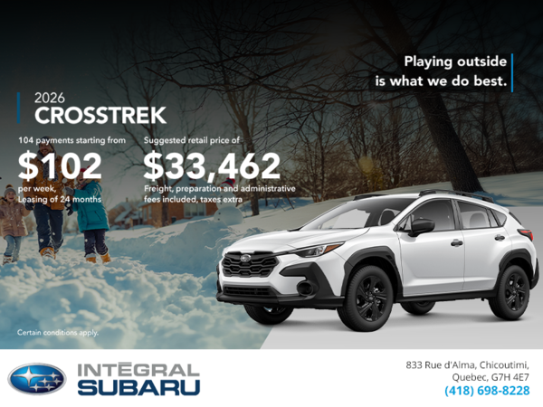 Get the 2026 Crosstrek today!