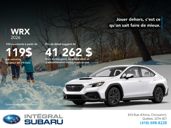 Procurez-vous la WRX 2026!