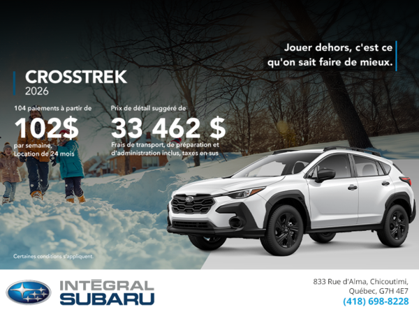 Procurez-vous le Crosstrek 2026!