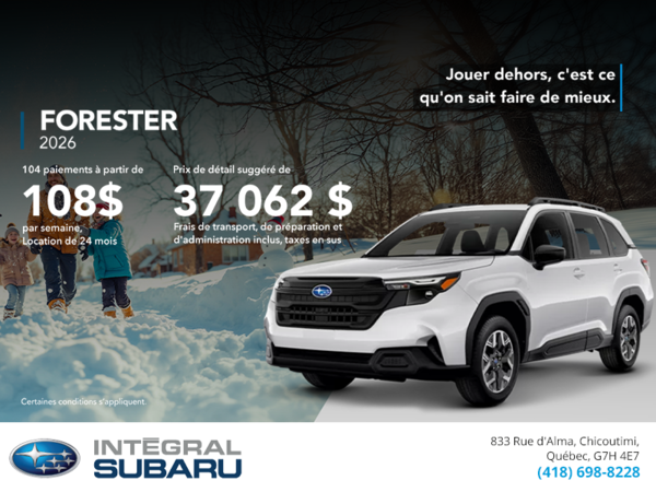 Procurez-vous le Forester 2026!