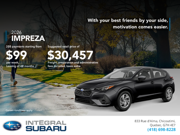 Get the 2026 Impreza!