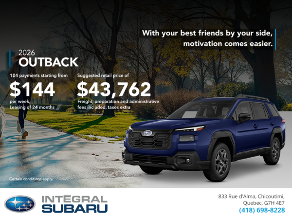 Get the 2026 Outback today!