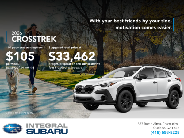 Get the 2026 Crosstrek today!