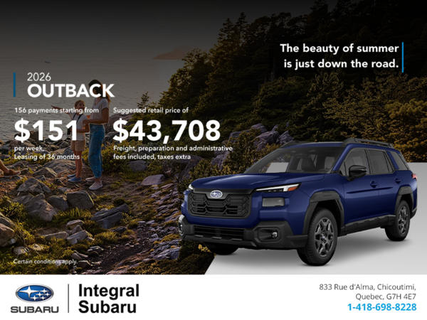 Get the 2026 Outback today!