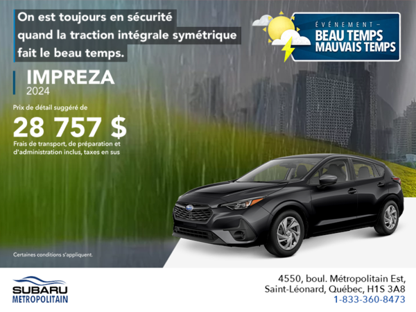 Procurez-vous la Impreza 2024!