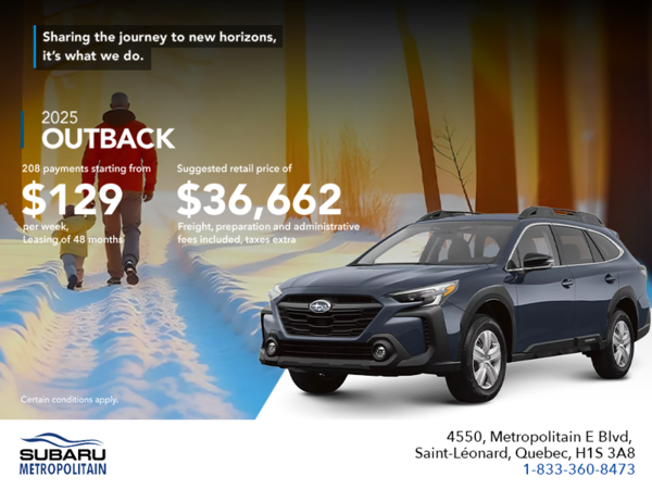 Get the 2025 Outback today!