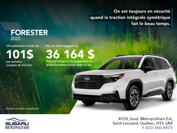 Procurez-vous le Forester 2025!