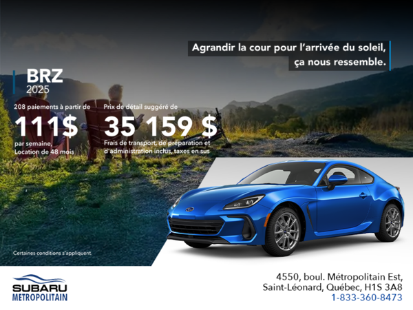 Procurez-vous la BRZ 2025!