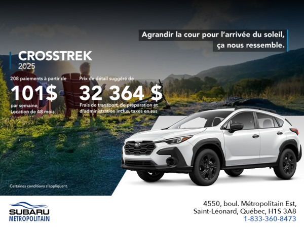 Procurez-vous le Crosstrek 2025!