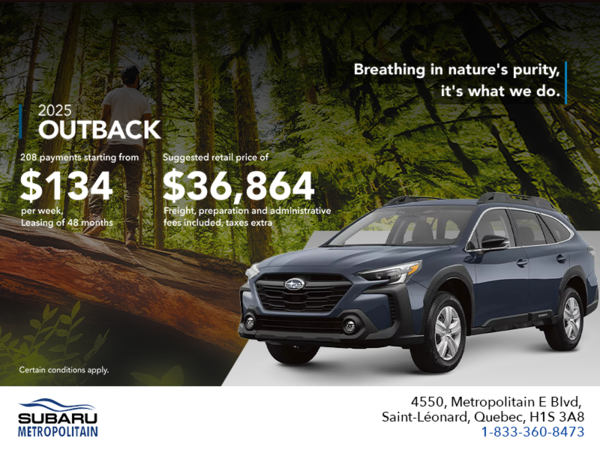 Get the 2025 Outback today!