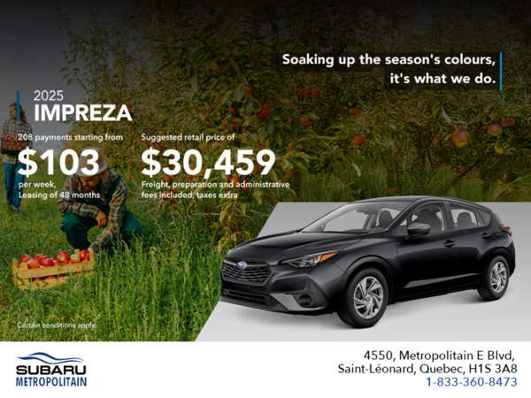 Get the 2025 Impreza!