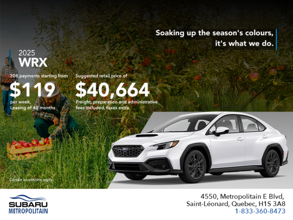 Get the 2025 WRX today!