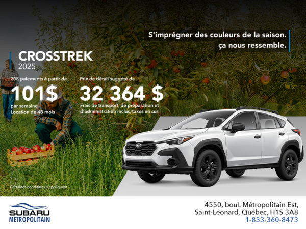 Procurez-vous le Crosstrek 2025!