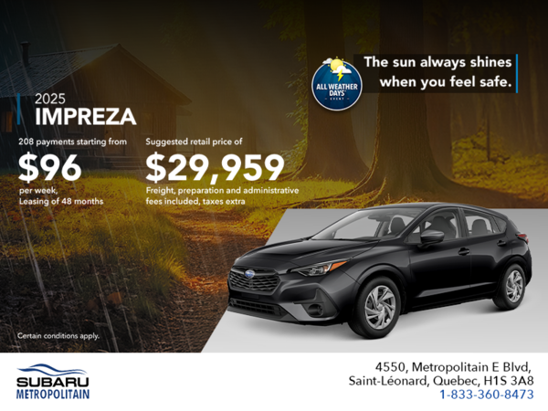 Get the 2025 Impreza!