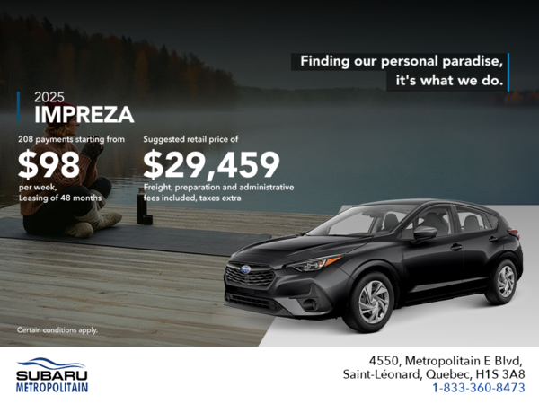 Get the 2025 Impreza!