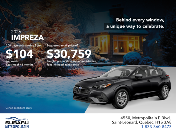 Get the 2026 Impreza!