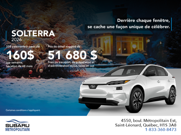 Procurez-vous le Solterra 2026!