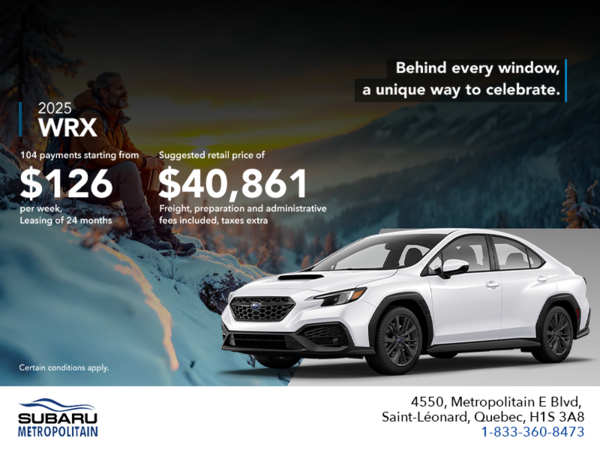 Get the 2025 WRX today!