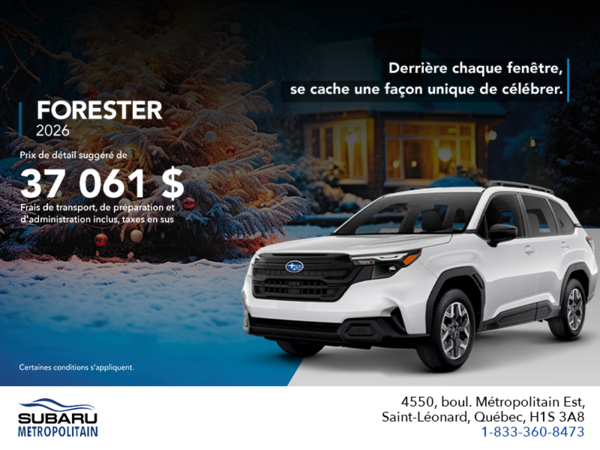 Procurez-vous le Forester 2026!