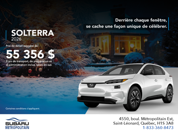 Procurez-vous le Solterra 2026!