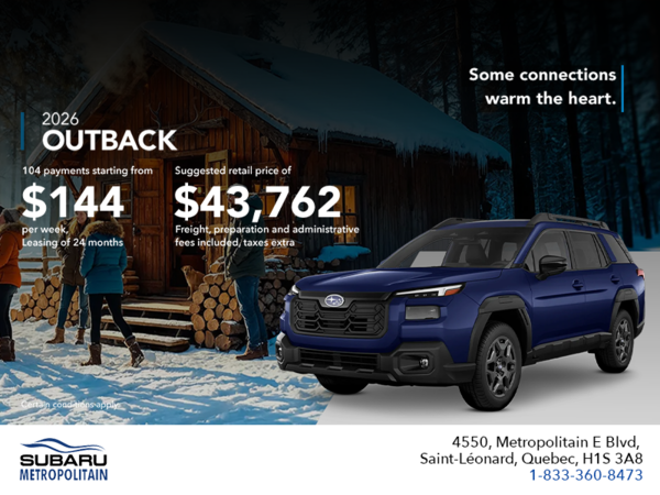 Get the 2026 Outback today!
