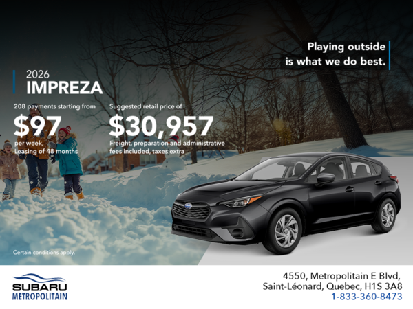 Get the 2026 Impreza!