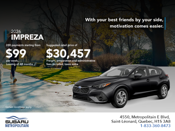 Get the 2026 Impreza!
