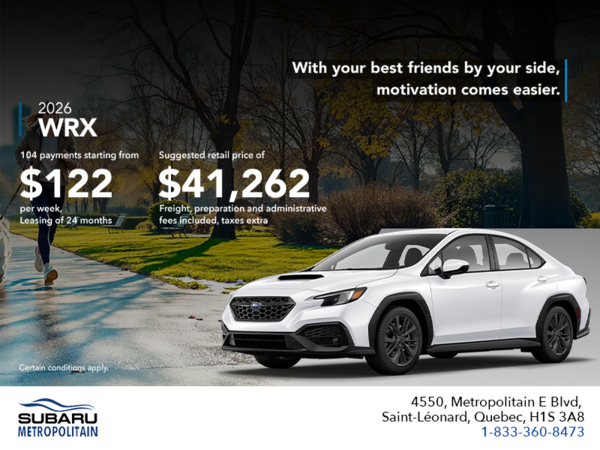 Get the 2026 WRX today!